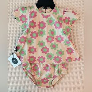 Floral Kids Matching Set - Pink and Green